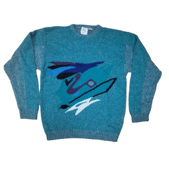 Vintage Unisex 1980's Urban Bandit Graphic Sweater L - Picture 2 of 10